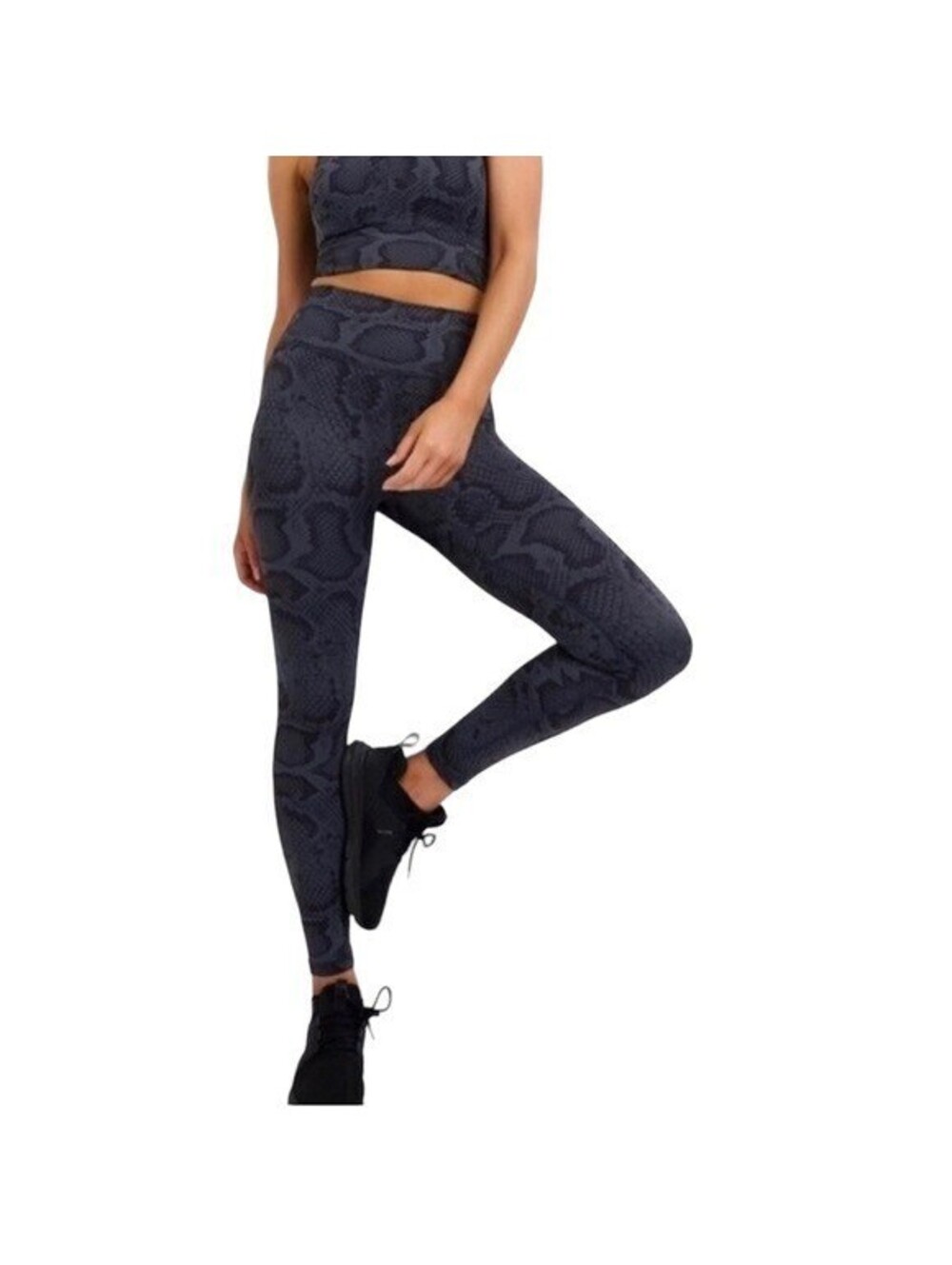 Allfenix High-Waisted Snakeskin Print Leggings - Size Small